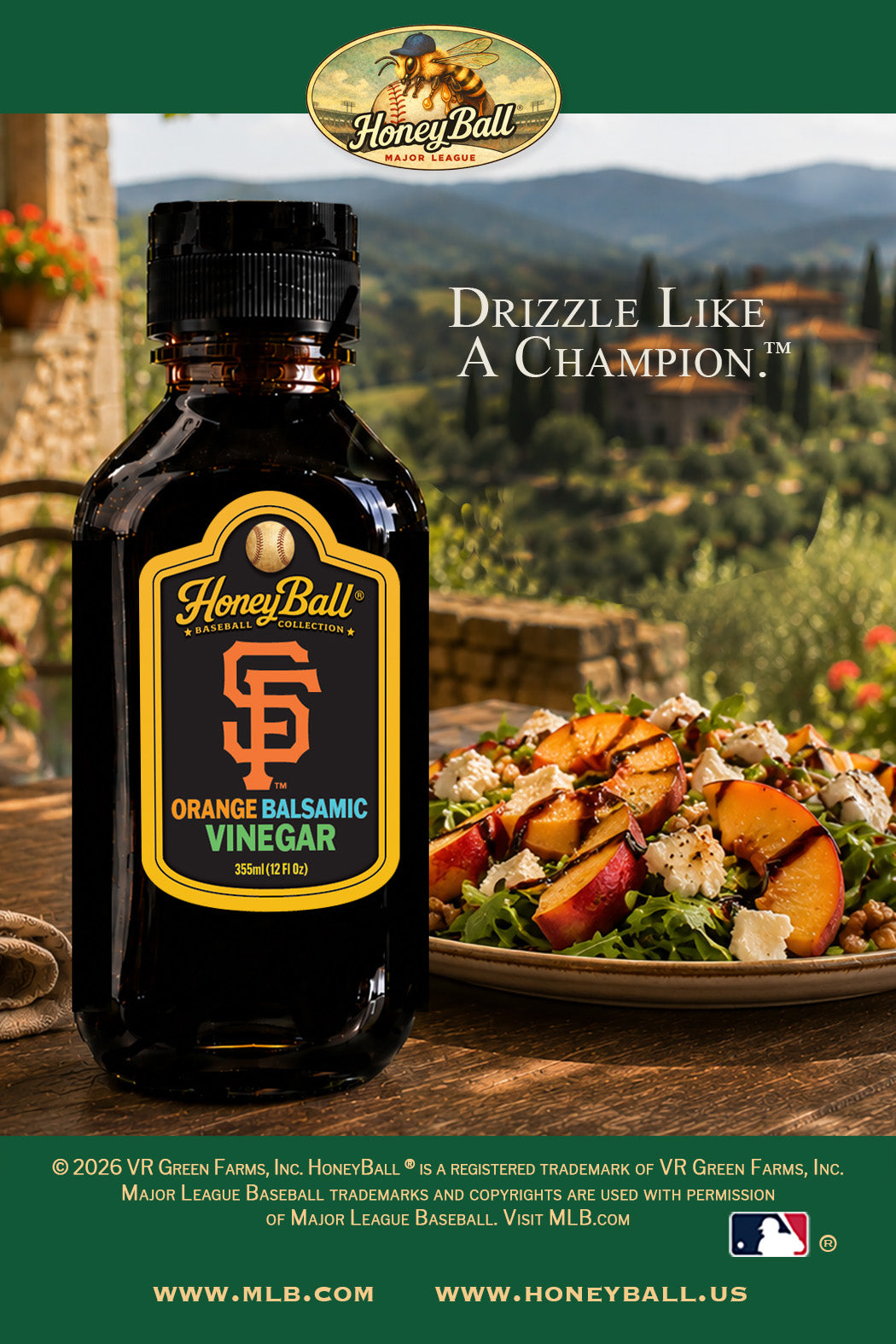San Francisco Giants™ Orange Infused Balsamic Vinegar- Honeyball Ballpark Collection - Available Soon!