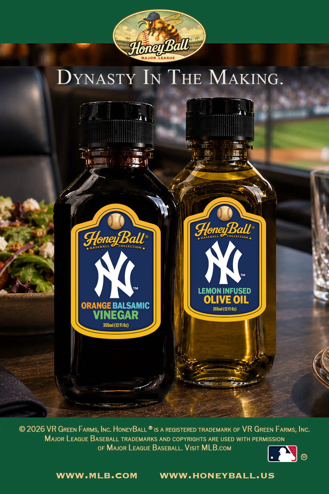 New York Yankees™ Orange Infused Balsamic Vinegar- Honeyball Ballpark Collection - Available Soon!