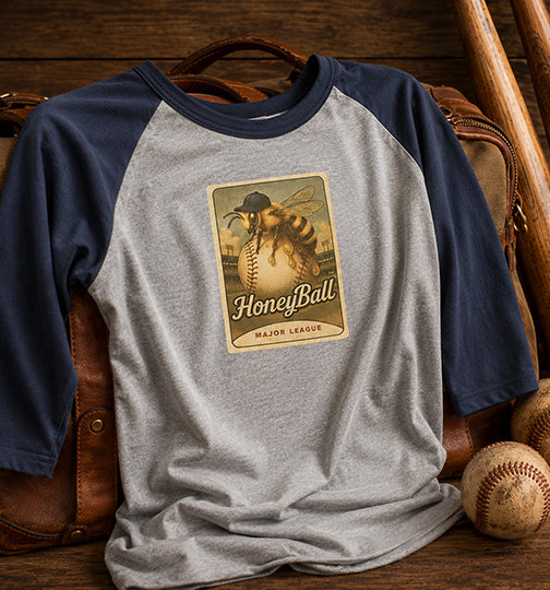 HoneyBall®  Raglan Sleeve 3/4 Sleeve Baseball Tee